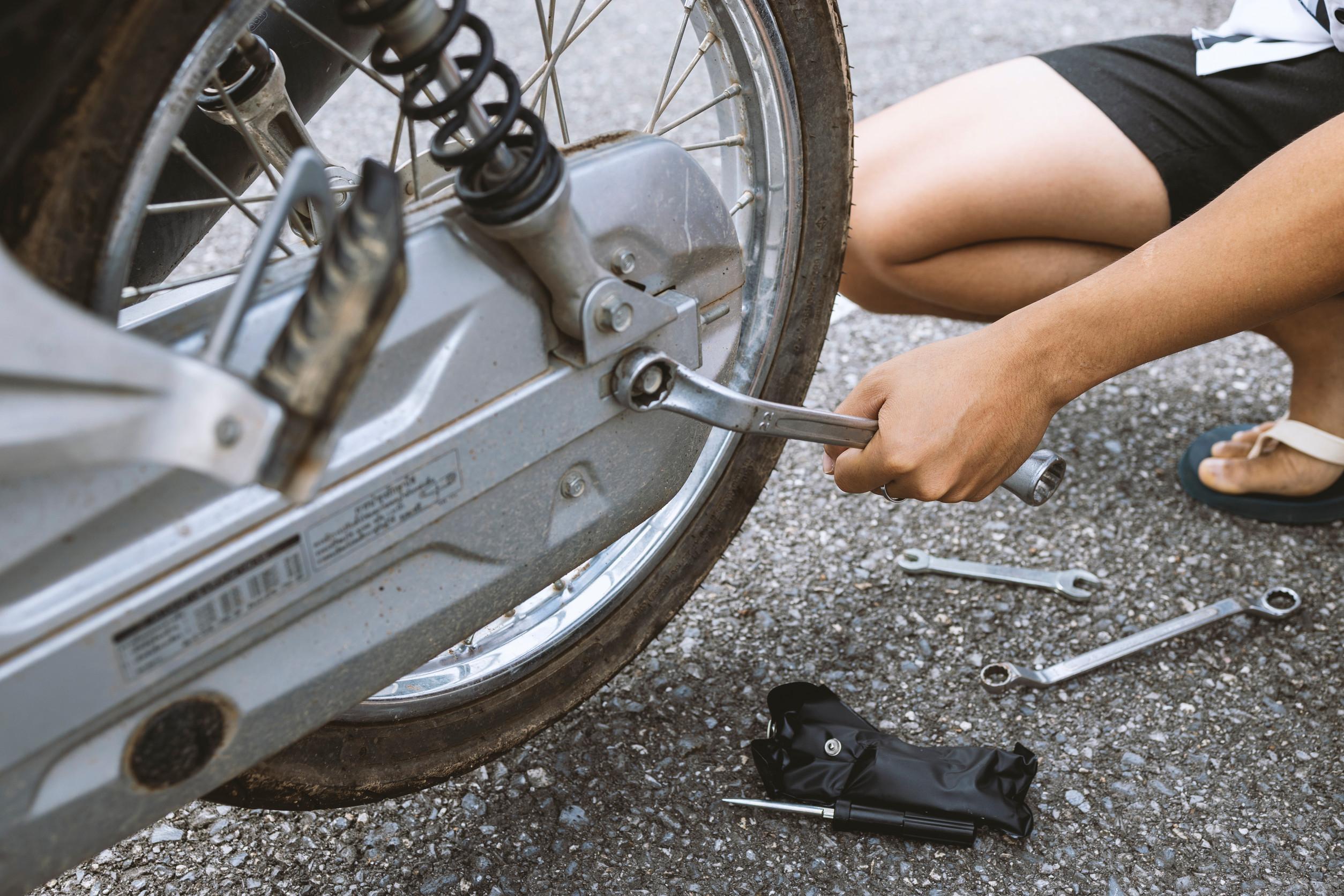 Panne bei einem Zweirad