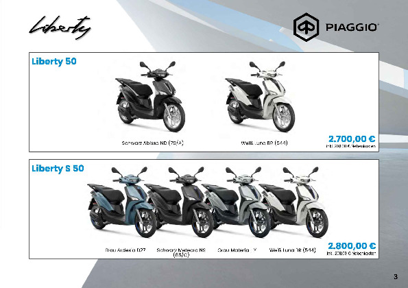 Preisliste Piaggio Roller